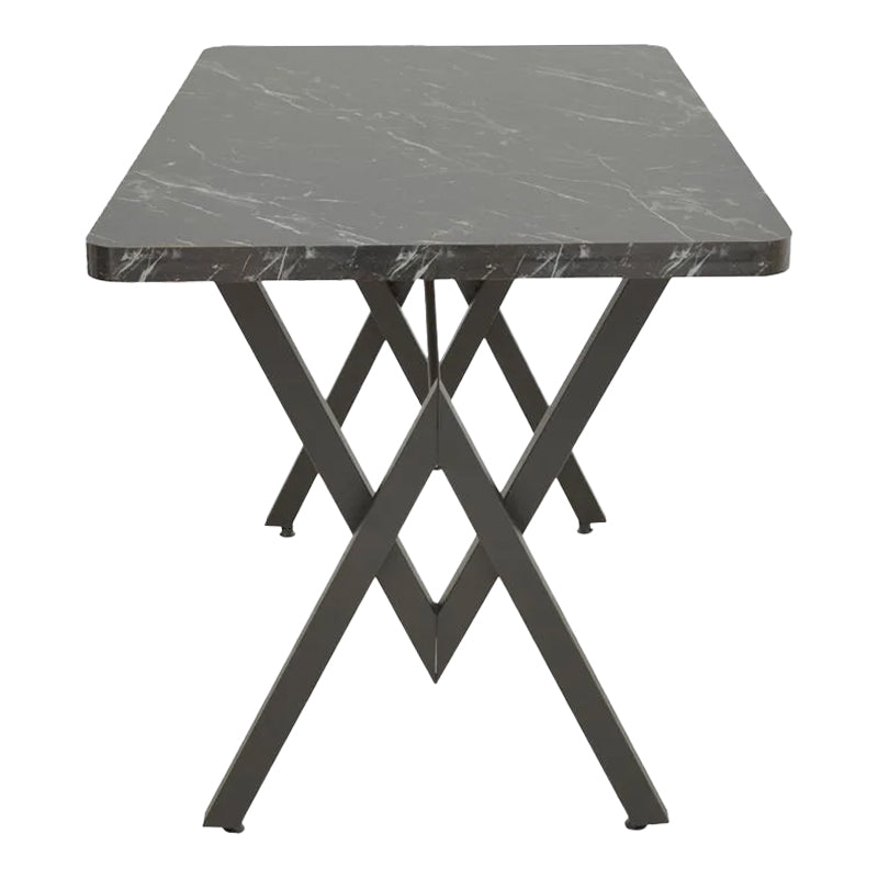 Τραπέζι Vertex 4Life μαύρο μαρμάρου και μέταλλο 110x70x72εκ