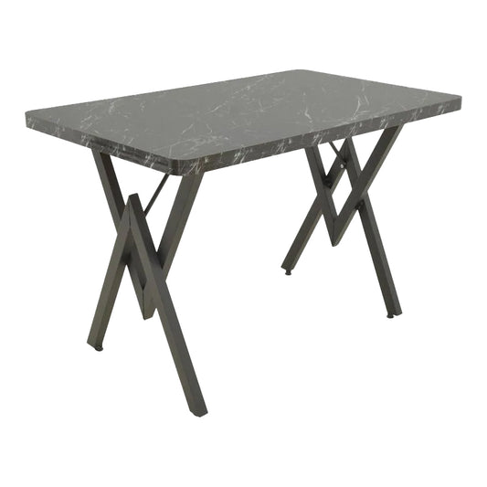 Τραπέζι Vertex 4Life μαύρο μαρμάρου και μέταλλο 110x70x72εκ