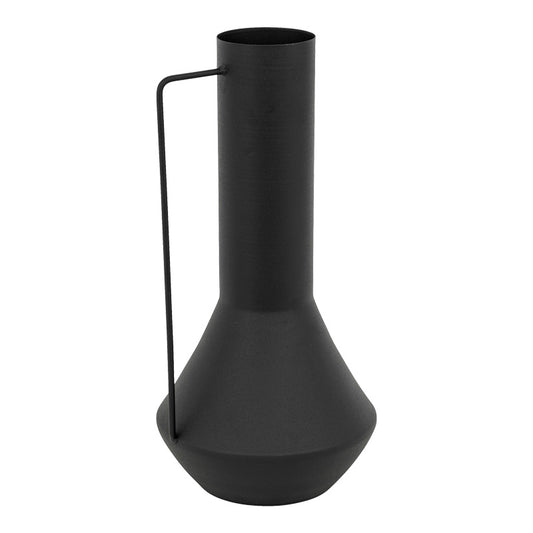 Βάζο Genmary pakoworld μεταλλικό σε μαύρη απόχρωση Φ17x34.5εκ