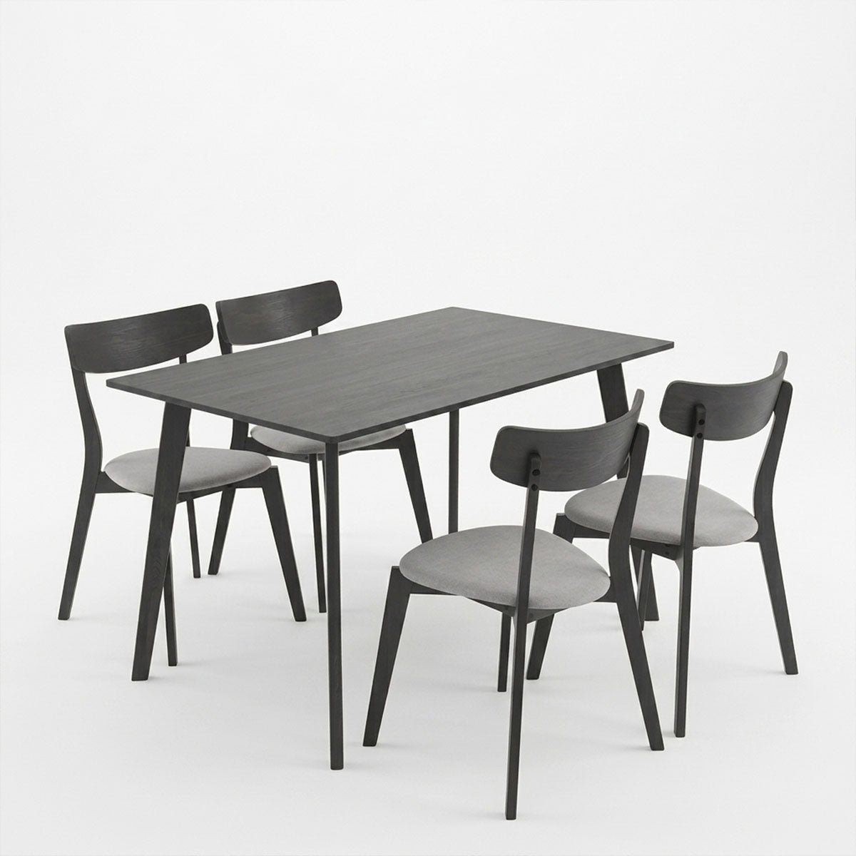 Tραπεζαρία Benson - Toto pakoworld σετ 5τμχ rustic grey - ύφασμα γκρι 120x75x75εκ