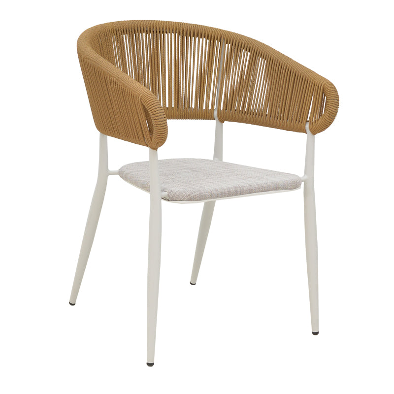 Τραπεζαρία Synergy-Raven σετ 3τεμ pakoworld λευκό αλουμίνιο και plywood σε φυσικό χρώμα 80x80x74εκ