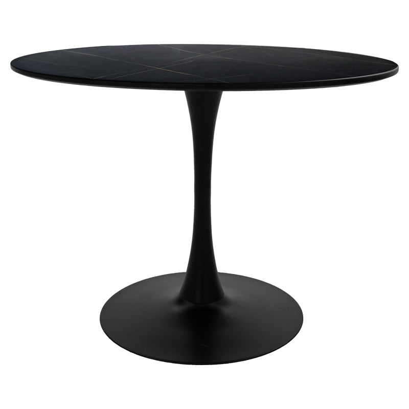 Τραπεζαρία Ezra-Balou pakoworld σετ 5τεμ pp-mdf σε μαύρη απόχρωση Φ120x73εκ