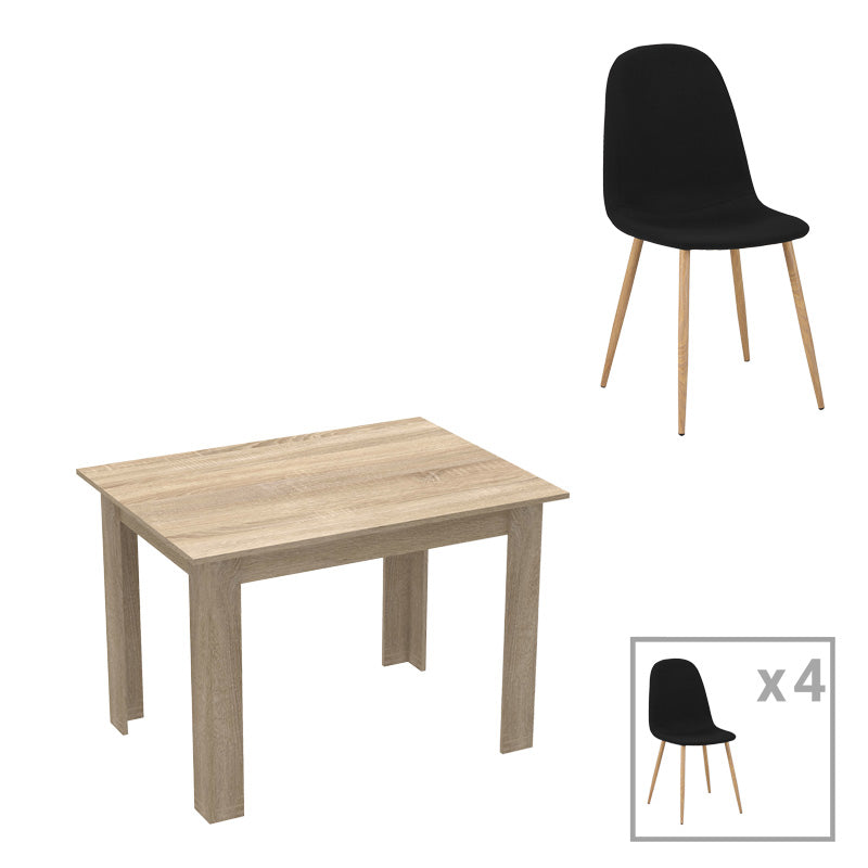 Τραπεζαρία Manka-Bella pakoworld σετ 5τεμ σε sonoma απόχρωση 110x80x70εκ