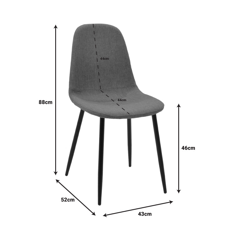 Τραπεζαρία Bella-Balou pakoworld σετ 5τεμ MDF μαύρο-βελούδο ανθρακί Φ100x73εκ