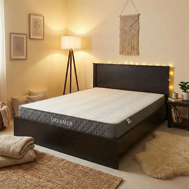 Κρεβάτι με στρώμα Athos-Dreamer pakoworld wenge 160x200εκ