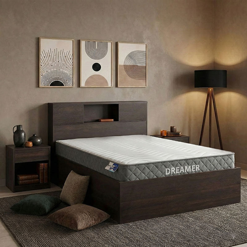 Κρεβάτι με στρώμα Olympus-Dreamer pakoworld wenge 120x200εκ
