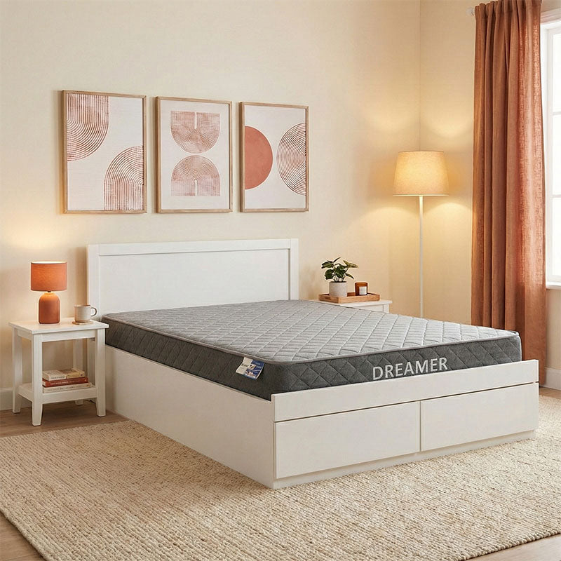 Κρεβάτι με συρτάρι και στρώμα Olympus-Dreamer pakoworld λευκό 150x200εκ