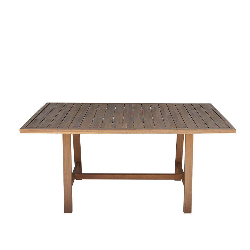 Τραπεζαρία Malibu pakoworld μασίφ ξύλο ακακίας 180x90x75εκ Σετ 7τεμ