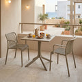 Τραπεζαρία Groovy Zoi pakoworld σετ 3τεμ cappuccino PP 60x60x76εκ