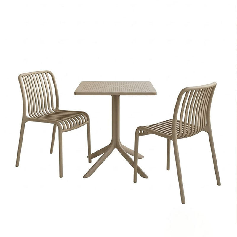 Τραπεζαρία Groovy Zoi pakoworld σετ 3τεμ cappuccino PP 60x60x76εκ