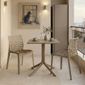 Τραπεζαρία Groovy Hush pakoworld σετ 3τεμ cappuccino PP 60x60x76εκ
