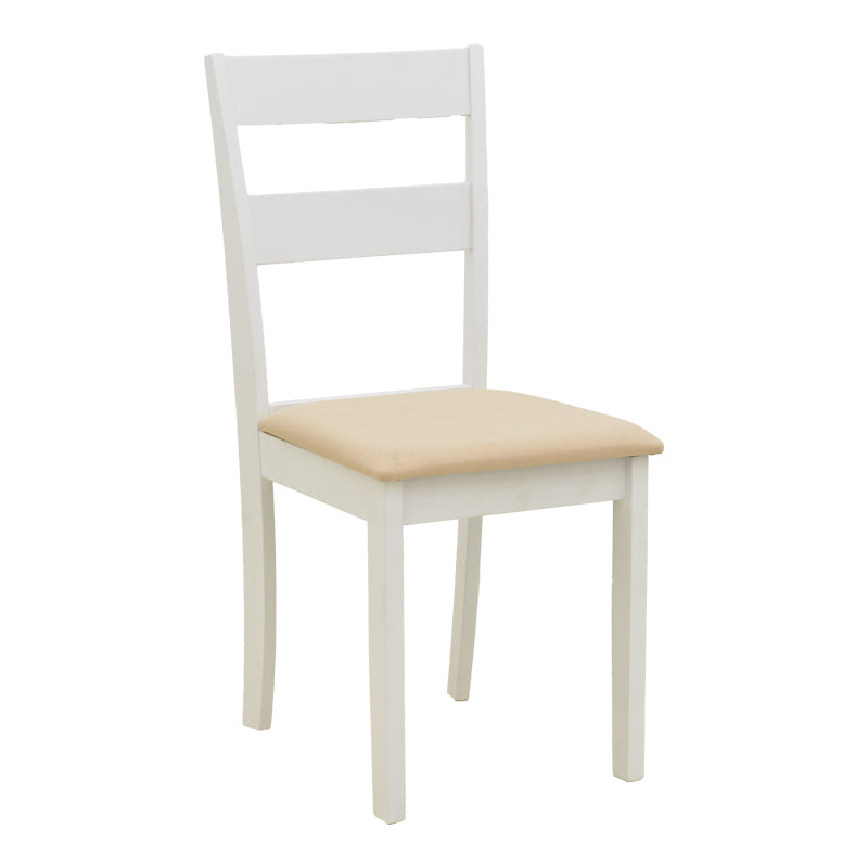 Τραπεζαρία Dallan Lars pakoworld 5τεμ λευκό rubberwood Φ100(+38)x100x75εκ