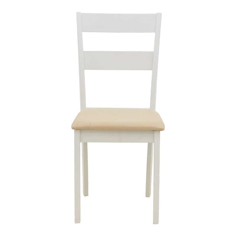Τραπεζαρία Dallan Lars pakoworld 5τεμ λευκό rubberwood Φ100(+38)x100x75εκ