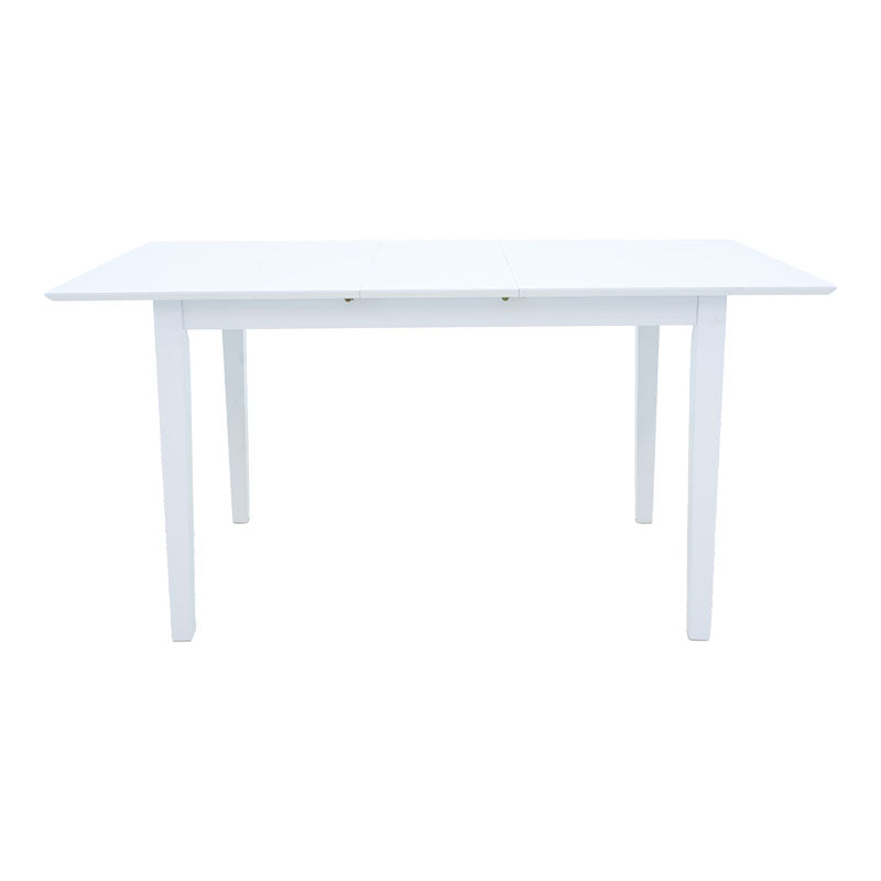 Τραπεζαρία Dallan Mabor pakoworld 5τεμ λευκό rubberwood 120-150x80x73,8εκ