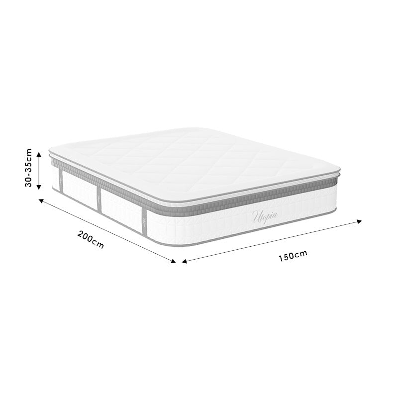 Κρεβάτι με στρώμα Nevil-Utopia pakoworld ύφασμα ανθρακί 150x200εκ