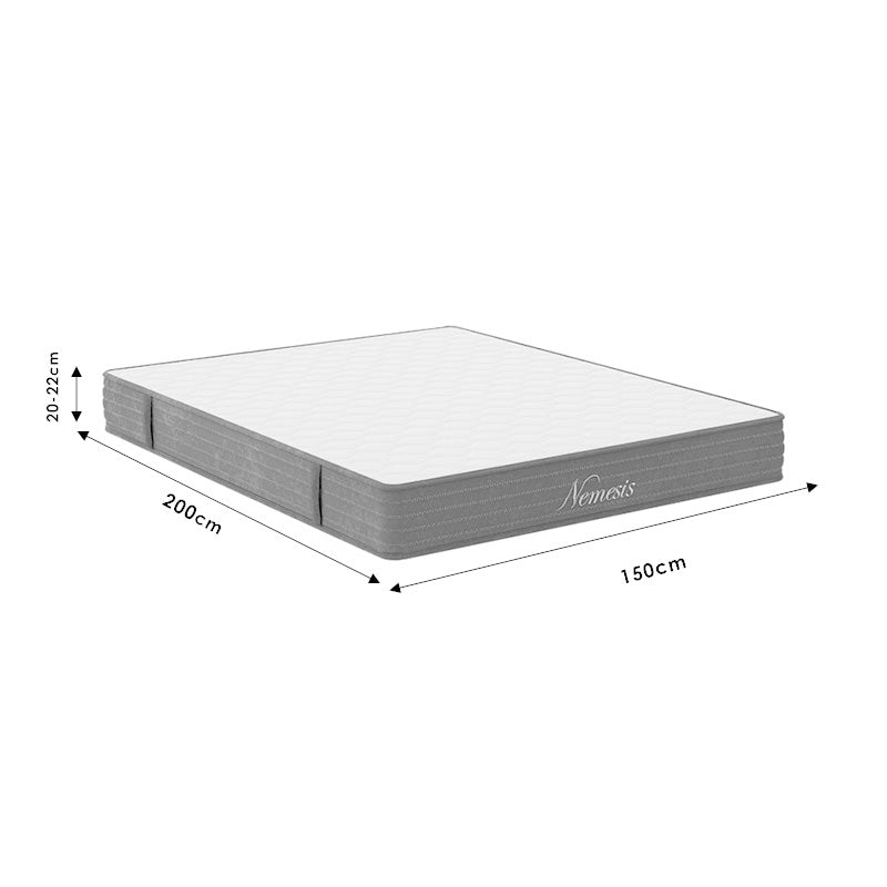Κρεβάτι με στρώμα Nevil-Nemesis pakoworld ύφασμα ανθρακί 150x200εκ