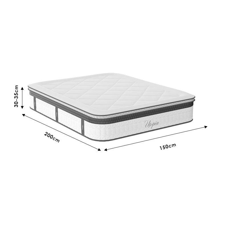 Κρεβάτι με στρώμα Nevil-Utopia pakoworld pu λευκό 150x200εκ