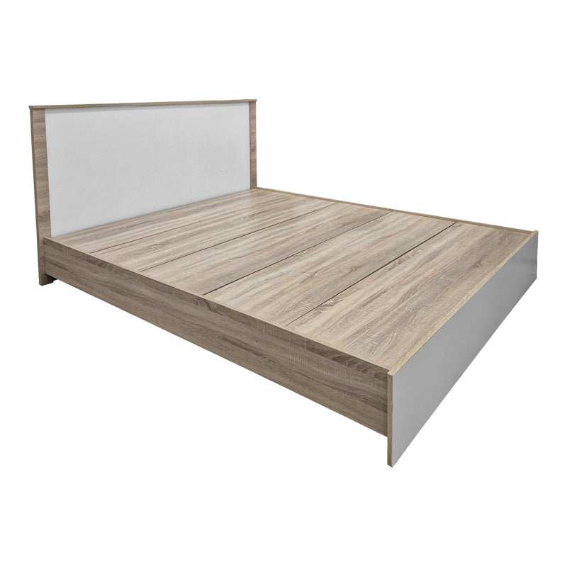 Κρεβάτι με στρώμα Athos Utopia pakoworld sonoma και λευκό 160x200εκ