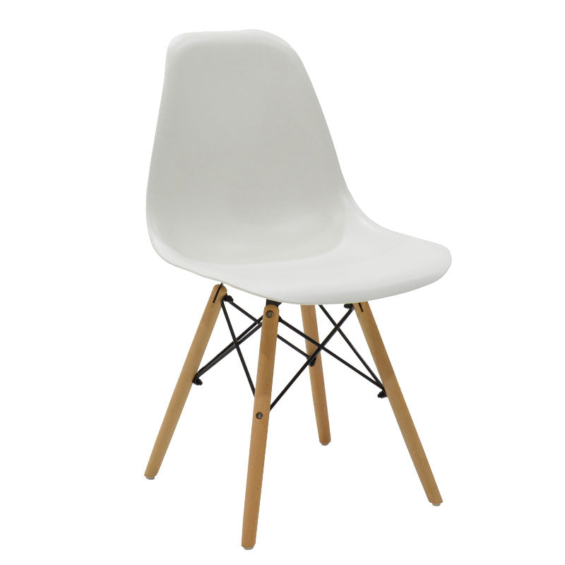 Τραπεζαρία με Καρέκλα Julita λευκό και Τραπέζι Faragio λευκό με φυσική απόχρωση 120x75x75εκ Σετ 5τεμ