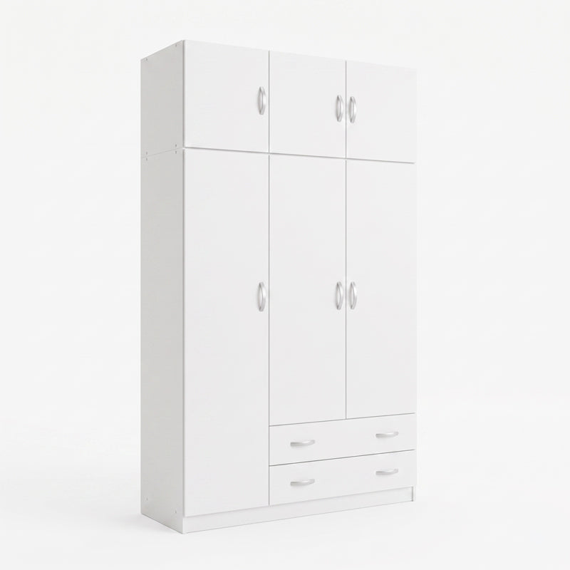 Ντουλάπα τρίφυλλη με πατάρι Alvia pakoworld λευκό 150x51x240εκ