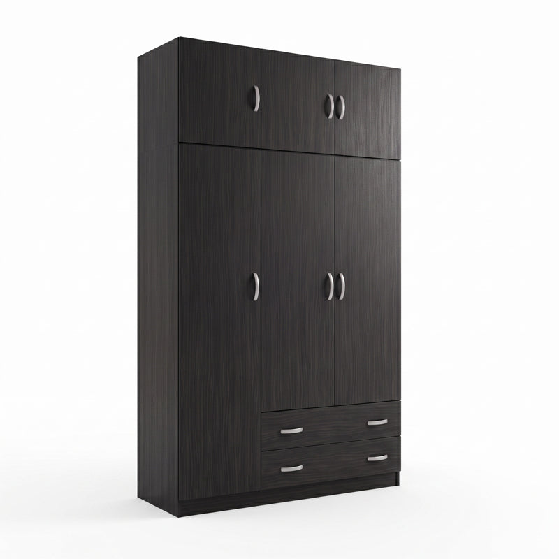Ντουλάπα τρίφυλλη με πατάρι Alvia pakoworld wenge 150x51x240εκ