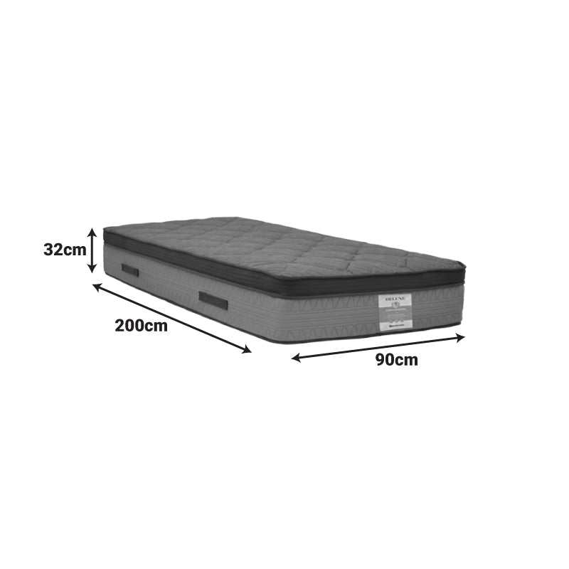 Στρώμα Deluxe pakoworld pocket spring διπλής όψης 32cm 90x200εκ