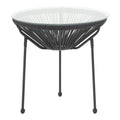Τραπέζι Acapulco pakoworld μεταλλο-pe rattan σε μαύρη απόχρωση Φ50x52εκ