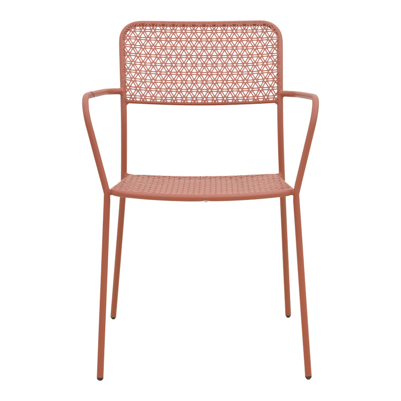 Πολυθρόνα Federal pakoworld στοιβαζόμενη terracotta μέταλλο 57x58x81.5εκ
