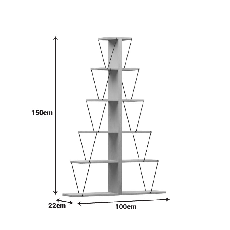 Βιβλιοθήκη mini Tars pakoworld λευκό 100x22x150εκ
