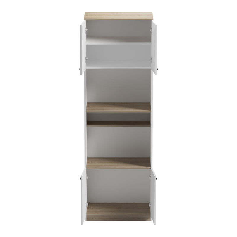 Ντουλάπα κουζίνας Rowan pakoworld σε λευκή-sonoma απόχρωση 60x42x182εκ