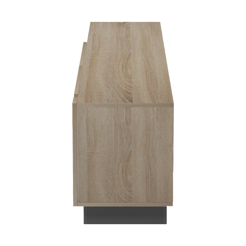 Έπιπλο τηλεόρασης με Led Vario pakoworld sonoma - ανθρακί 185.6x35x45εκ