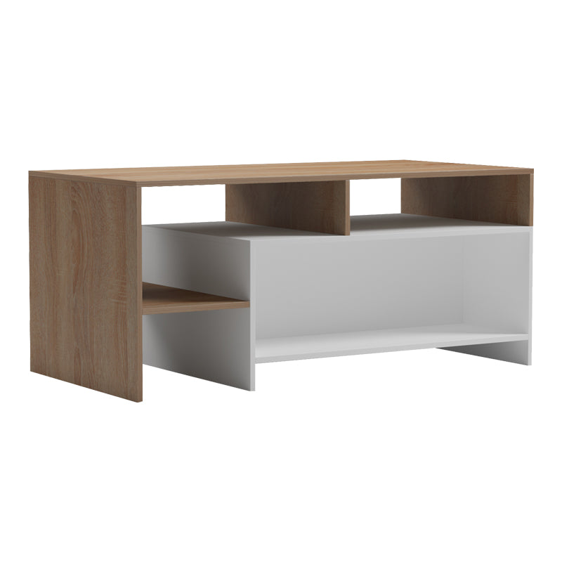 Τραπέζι σαλονιού Consa pakoworld sonoma - λευκό 120x60x53.6εκ