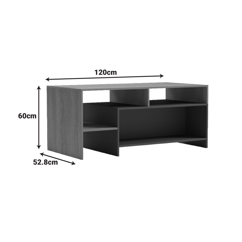 Τραπέζι σαλονιού Consa pakoworld sonoma - ανθρακί 120x60x53.6εκ