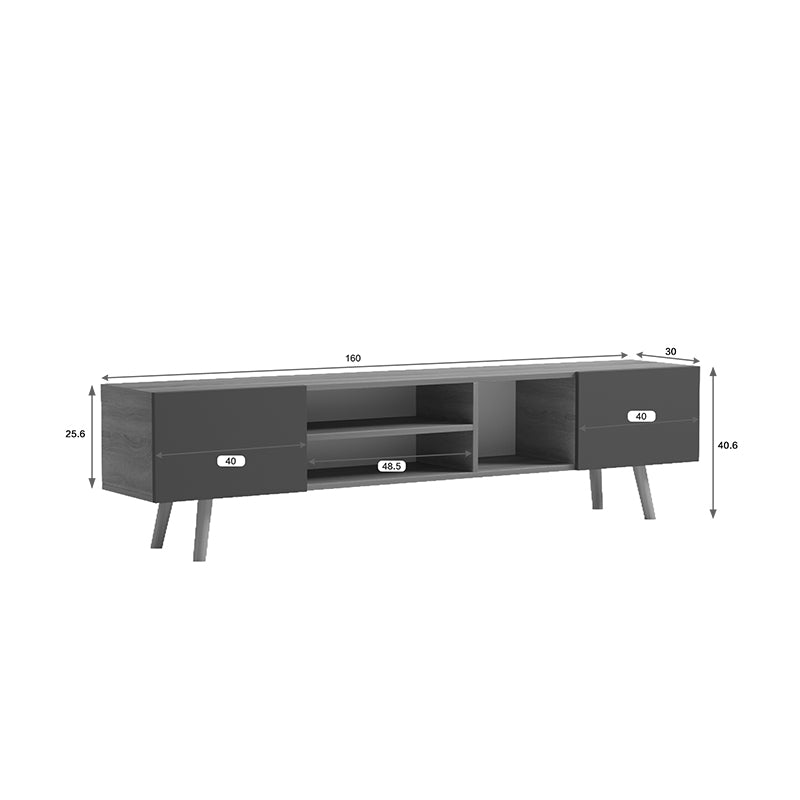 Έπιπλο τηλεόρασης Osclo pakoworld sonoma-ανθρακί 160x30x41εκ