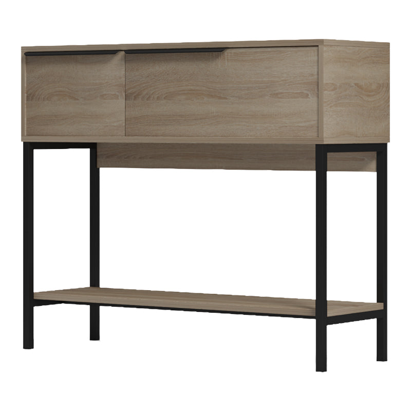 Κονσόλα Nordic pakoworld σε sonoma-μαύρη απόχρωση 90x29,5x76εκ