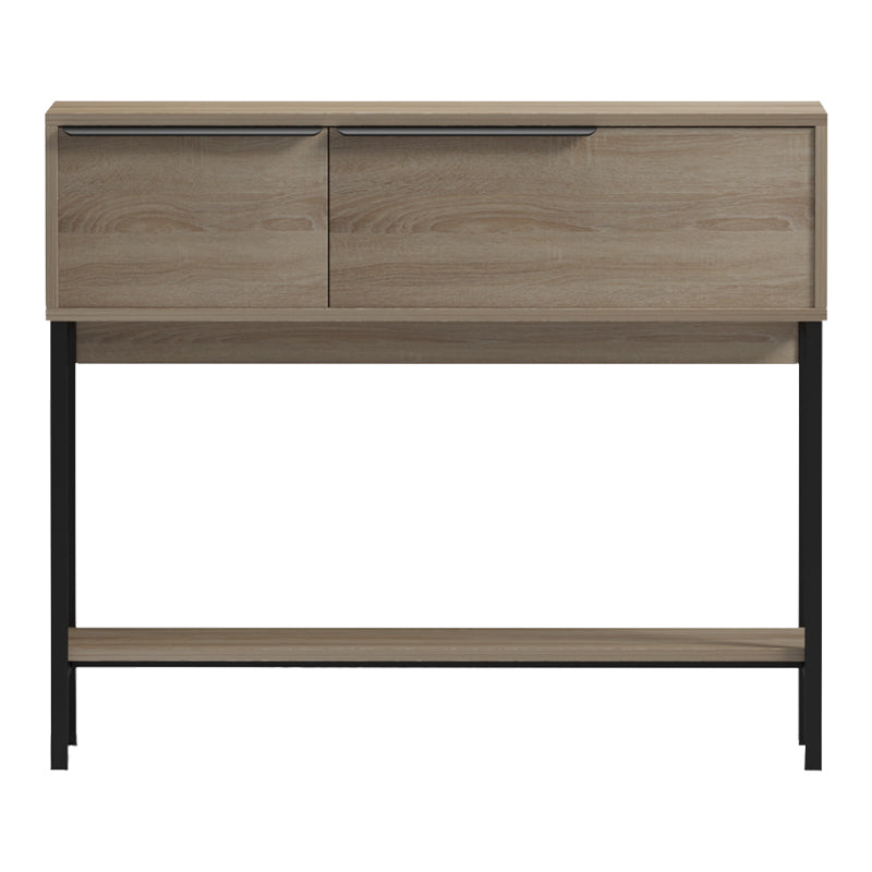Κονσόλα Nordic pakoworld σε sonoma-μαύρη απόχρωση 90x29,5x76εκ