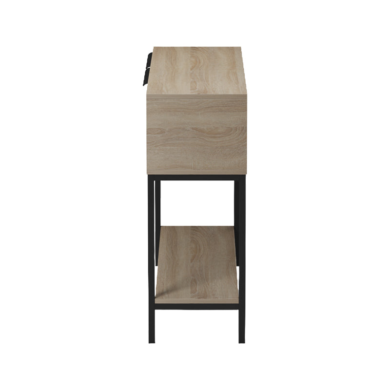 Κονσόλα Nordic pakoworld σε sonoma-μαύρη απόχρωση 90x29,5x76εκ