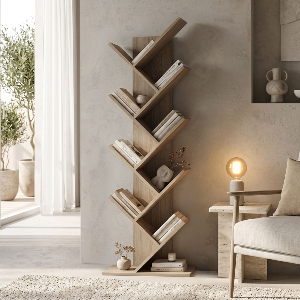 Βιβλιοθήκη Fyllo pakoworld sonoma 50x25x141.5εκ
