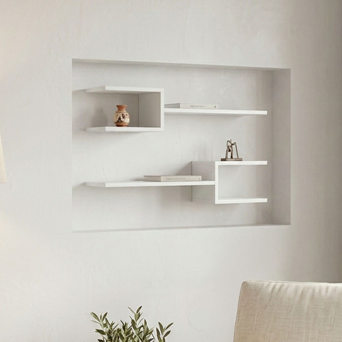 Ραφιέρα τοίχου Galler pakoworld λευκό 79x19.5x18εκ