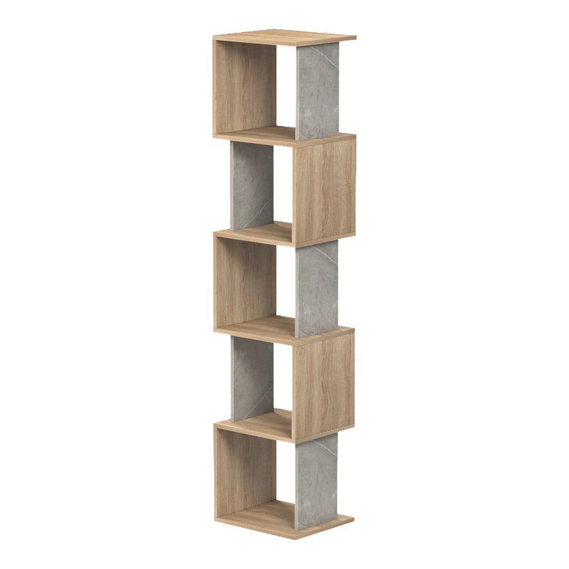 Βιβλιοθήκη Cubik pakoworld sonoma- γκρι μπεζ οψη μαρμάρου 35x30x161εκ