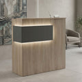 Γραφείο reception Optima pakoworld με led sonoma-ανθρακί 110x40x110εκ