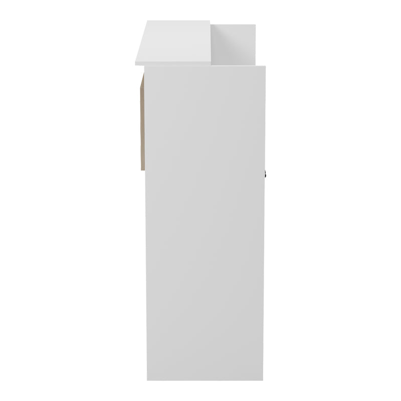 Γραφείο reception Optima pakoworld με led λευκό-sonoma 110x40x110εκ