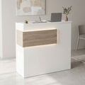 Γραφείο reception Optima pakoworld με led λευκό-sonoma 110x40x110εκ