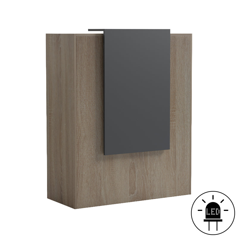Γραφείο reception Zowel pakoworld με led sonoma-ανθρακί 90x40x110εκ