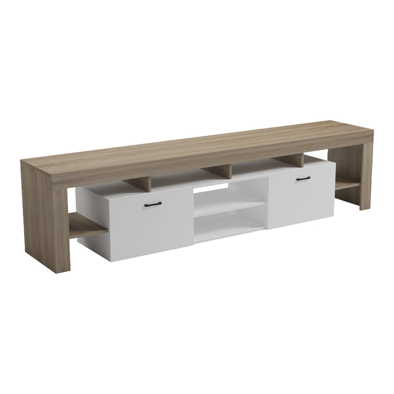 Έπιπλο τηλεόρασης Liner pakoworld sonoma-λευκό 210x40x50εκ