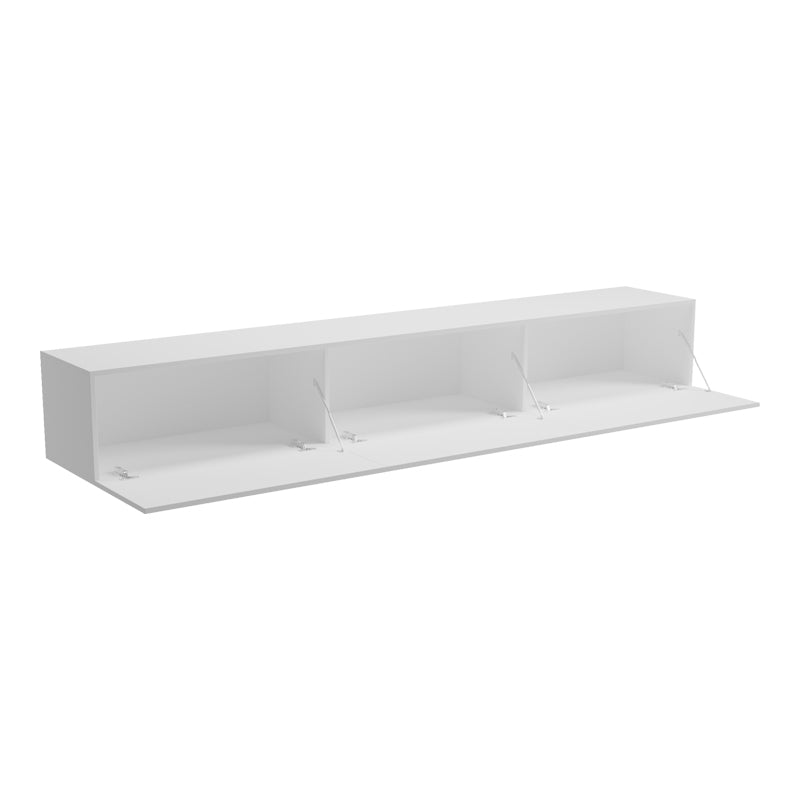 Έπιπλο τηλεόρασης επιτοίχιο με Led Rival pakoworld λευκό 210x35x30εκ