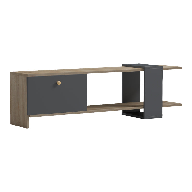 Έπιπλο τηλεόρασης Standi pakoworld σε sonoma-ανθρακί 120x25x36.8εκ