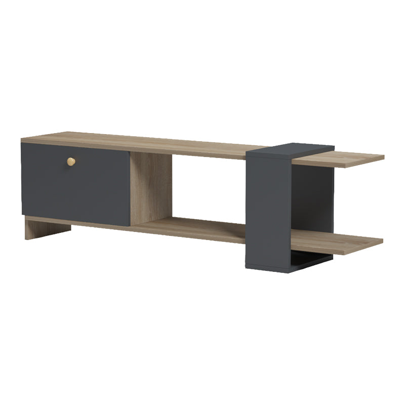 Έπιπλο τηλεόρασης Standi pakoworld σε sonoma-ανθρακί 120x25x36.8εκ