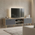 Έπιπλο τηλεόρασης Gorna pakoworld sonoma-ανθρακί 180x35x48.6εκ