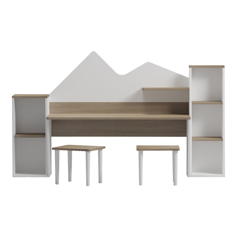 Παιδικό γραφείο με σκαμπο Dualto pakoworld sonoma-λευκό 180x30x93.6εκ